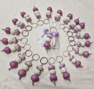 Portachiavi con perlina effetto crepa